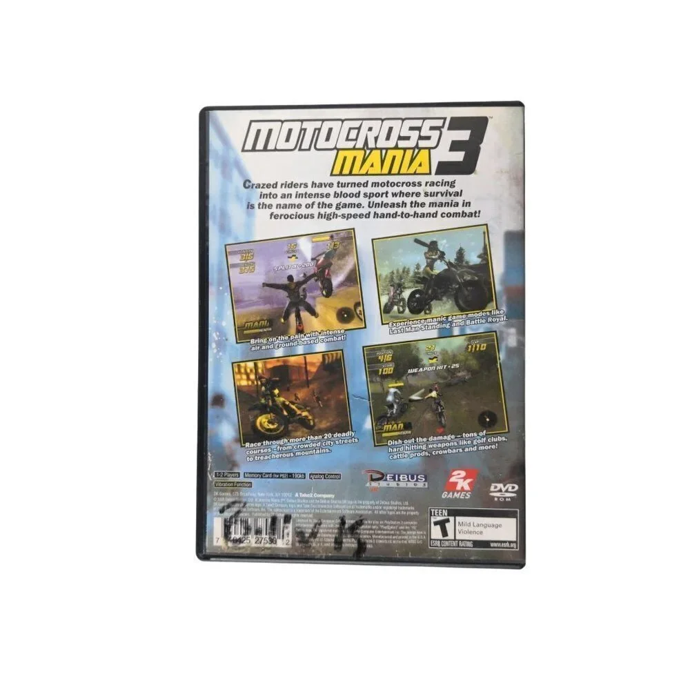 Motocross Mania 3 Game Sony PlayStation 2 With Manual
